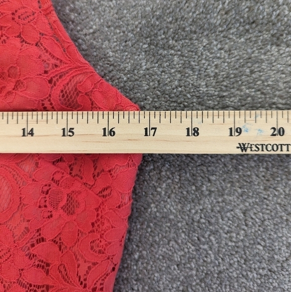 J. Crew coral floral cotton lace dress women's size 12 - Picture 6 of 13